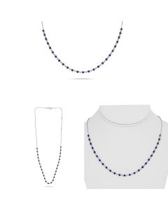 Alternating Round Sapphire and Diamond Necklace 