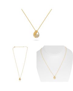 Yellow Gold Cluster Pear Necklace 
