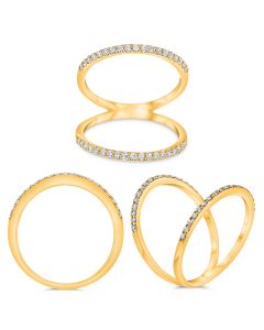 Yellow Gold Diamond Split ring 